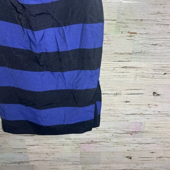 Banana republic blue striped midi skirt slit size 6 - Picture 2 of 7